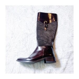 Lodi Riding Boot Chocolate Brown Suede Leather SZ37